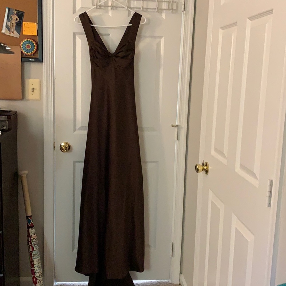Brown Satin Gown